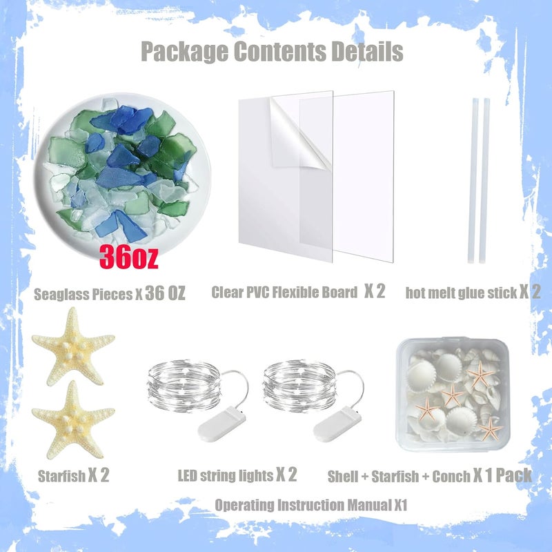WECKLOM Christmas Tree DIY Kit Sea Glass Pieces for DIY Crafts Christmas Craft DIY Christmas Tree Lights Lamp Christmas Ornament Crafts - Image 2